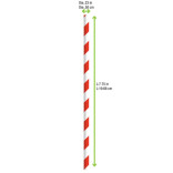 Durable Red & White Striped Paper Straws - Unwrapped D:0.23in L:7.75in - 25 pcs Durable Red & White Striped Paper Straws - Unwrapped D:0.23in L:7.75in - 25 pcs